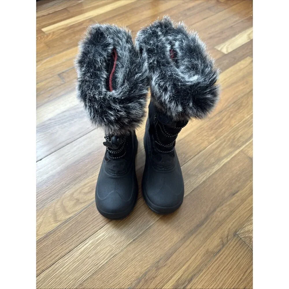 Kamik Girl's Snowgypsy Waterproof Faux Fur Lined Winter Snow Boots Size 2